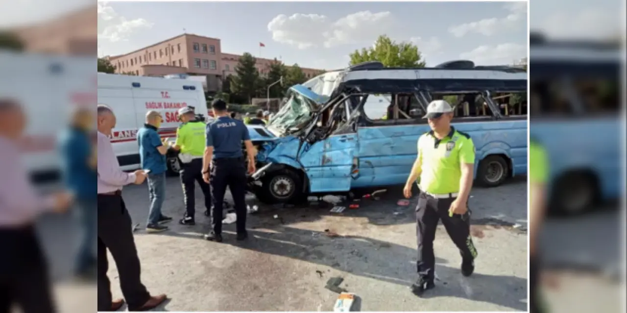 Ankara'da otomobille çarpışan dolmuş defalarca takla attı