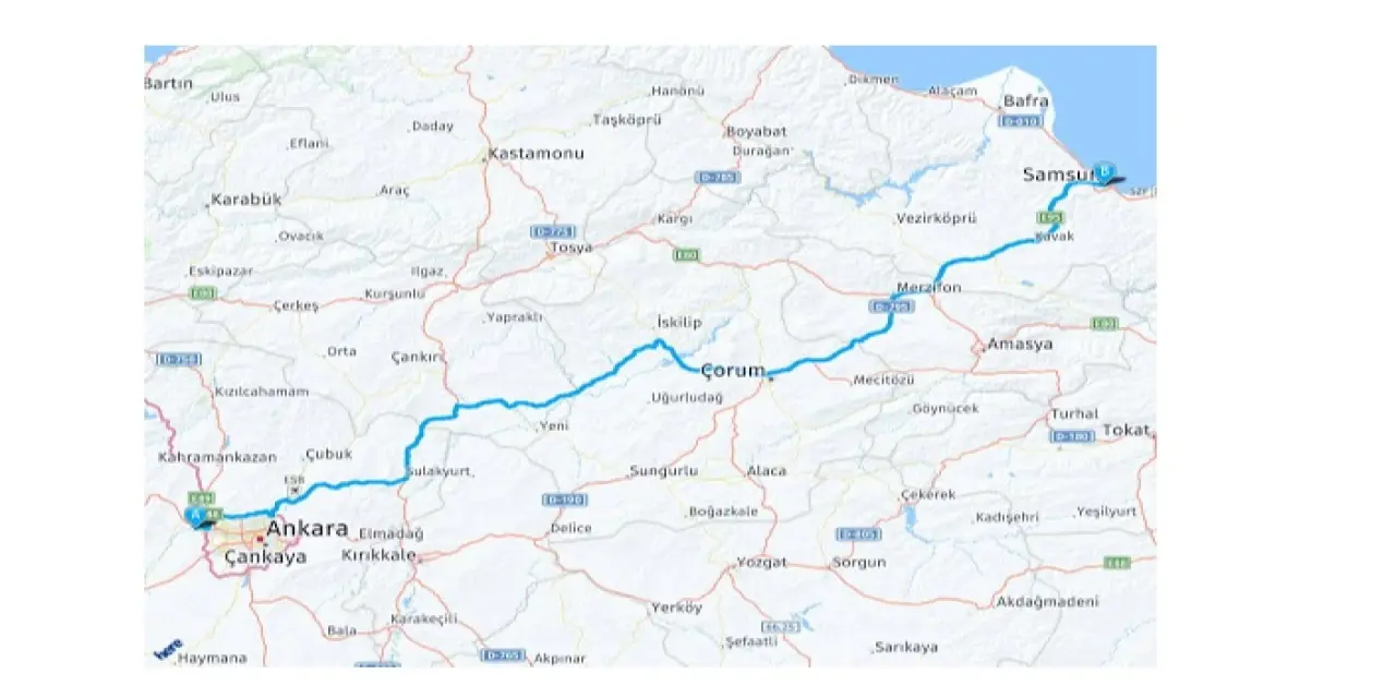 Ankara Samsun arası kaç km? Ankara Samsun arası kaç saat? Ankara Samsun Yol Tarifi, Ankara Samsun Otobüs Bileti Fiyatları...